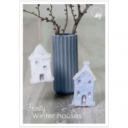 Postkort, hus med snö, A5, 14,8x21 cm, 1 st.