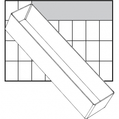 Raaco lådinsats, nr. A8-3, H: 47 mm, stl. 235x55 mm, 1 st.