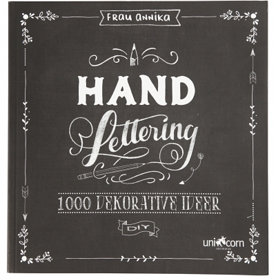 Inspirationsbok till *Hand Lettering*, stl. 22x23 cm, tjocklek 2 cm, 143 , 1 st.