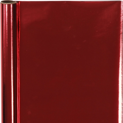 Presentpapper, röd, B: 50 cm, 65 g, 4 m/ 1 rl.