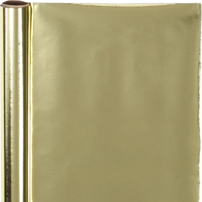 Presentpapper, guld, B: 50 cm, 65 g, 4 m/ 1 rl.