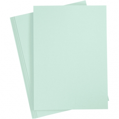 Färgad kartong, pastellgrön, A4, 210x297 mm, 210 g, 10 ark/ 1 förp.