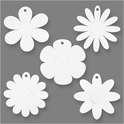 Blommor, vit, Dia. 20 cm, 400 g, 5x3 st./ 1 förp.