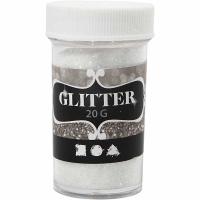 Glitter, vit, 20 g/ 1 burk