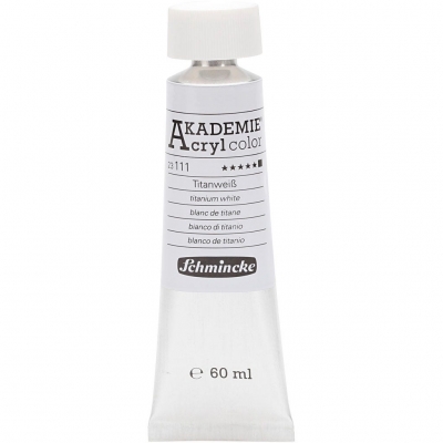 Schmincke AKADEMIE® Acryl color , titanium white (111), täckande, 60 ml/ 1 flaska