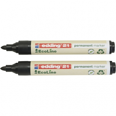 Edding EcoLine märkpen, nr. 21, spets 1,5-3 mm, svart, 1 st.