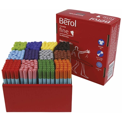 Berol Colourfine, mixade färger, spets 0,3-0,7 mm, 288 st./ 1 förp.