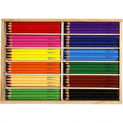 Färgpennor, mixade färger, kärna 5 mm, JUMBO, 144 st./ 1 förp.