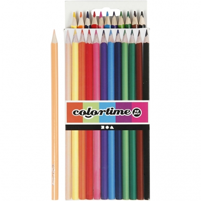 Colortime färgblyerts, mixade färger, L: 17,45 cm, kärna 3 mm, 12 st./ 1 förp.