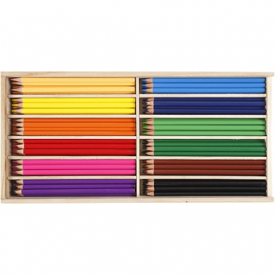 Färgpennor, mixade färger, kärna 3 mm, 144 st./ 1 förp.