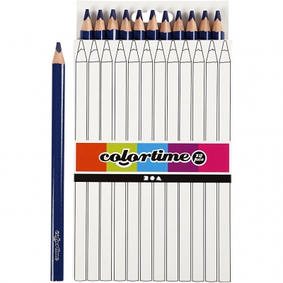 Colortime färgpennor, mörkblå, L: 17,45 cm, kärna 5 mm, JUMBO, 12 st./ 1 förp.