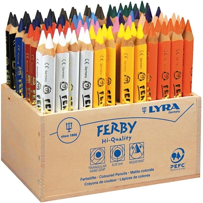 Lyra Super Ferby 1 färgpennor, mixade färger, L: 12 cm, kärna 6,25 mm, 96 st./ 1 förp.