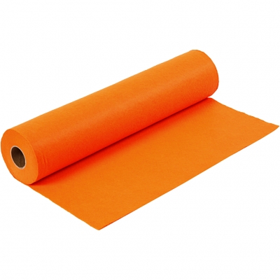Hobbyfilt, orange, B: 45 cm, tjocklek 1,5 mm, 180-200 g, 5 m/ 1 rl.