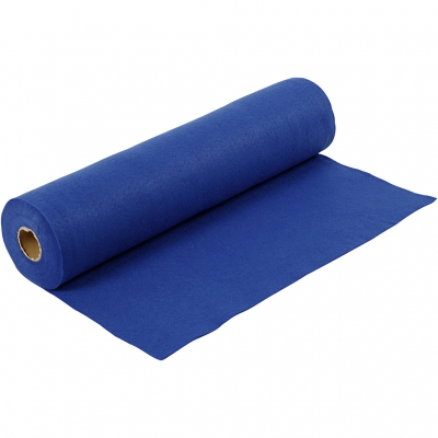 Hobbyfilt, blå, B: 45 cm, tjocklek 1,5 mm, 180-200 g, 5 m/ 1 rl.