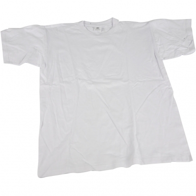 T-shirts, vit, B: 44 cm, stl. 12-14 år, rund hals, 1 st.