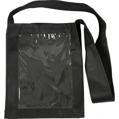Väska med plastfront, svart, stl. 40x34x8 cm, 1 st.