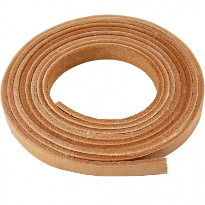 Läderband, natur, B: 10 mm, tjocklek 3 mm, 2 m/ 1 förp.
