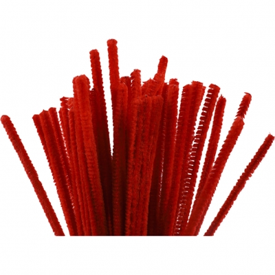 Piprensare, röd, L: 30 cm, tjocklek 6 mm, 50 st./ 1 förp.