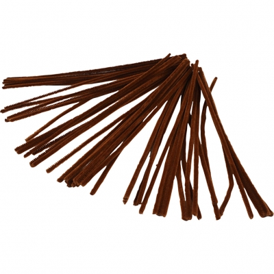 Piprensare, brun, L: 30 cm, tjocklek 6 mm, 50 st./ 1 förp.