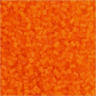 Rocaipärlor, transparent orange, 2-cut, Dia. 1,7 mm, stl. 15/0 , Hålstl. 0,5 mm, 25 g/ 1 förp.