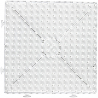 Pärlplattor, transparent, stor ihopsättningsbar kvadrat, stl. 15x15 cm, JUMBO, 1 st.