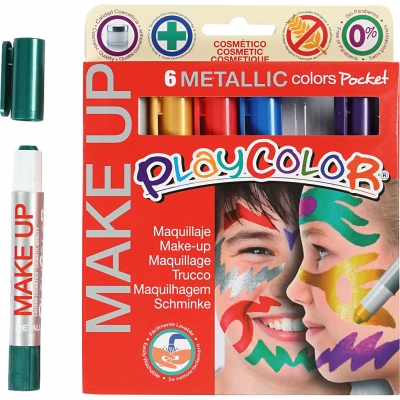 Playcolor Make up, mixade färger, metallic, 6x5 g/ 1 förp.