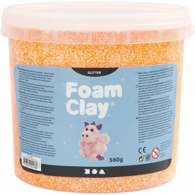 Foam Clay® , orange, glitter, 560 g/ 1 hink