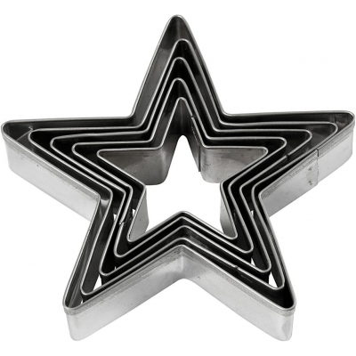 Utsticksform, stjärna, stl. 8 cm, 5 st./ 1 förp.
