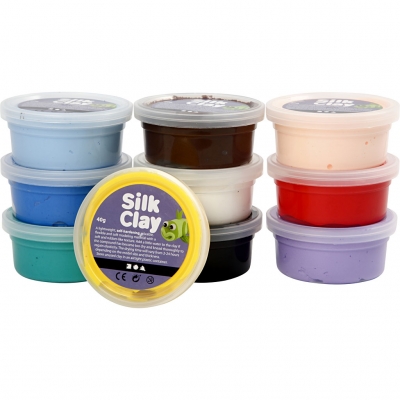 Silk Clay®, mixade färger, Basic 1, 10x40 g/ 1 förp.