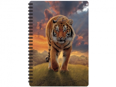 Anteckningsbok med omslag i 3D, tiger